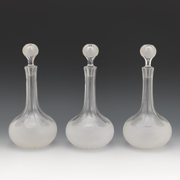THREE GLASS CUT BACK AND FROSTED