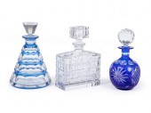 THREE GLASS DECANTERSThree Gla