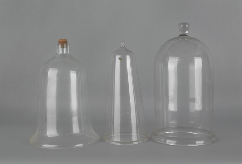 Three glass domes 19th c. tallest -