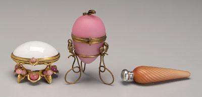 Three glass dresser accessories: