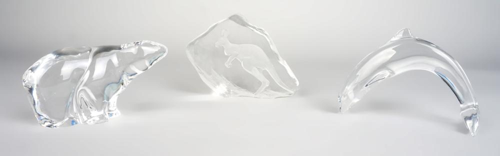 THREE GLASS FIGURES, BACCARAT