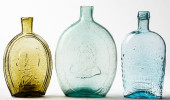 THREE GLASS FLASKS<br>Three gl