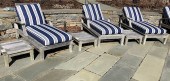 THREE GLOSTER TEAK CHAISE LOUN