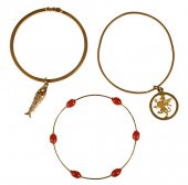 THREE GOLD BRACELETShinged ban