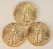 THREE GOLD EAGLES, 2003, 1 OZ.