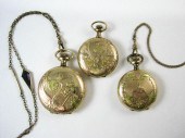 THREE GOLD-FILLED OVERLAY POCK