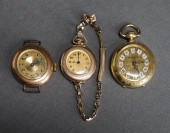 THREE GOLD-FILLED WATCHESThree