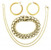 THREE GOLD ITEMS: 14K YELLOW G