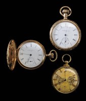 Three Gold Pocket Watches Elgi