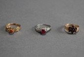 THREE GOLD RINGS, INCLUDING TW