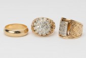THREE GOLD RINGSIncluding a 14