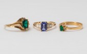 THREE GOLD RINGSIncluding an 1