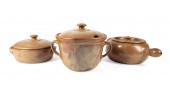 THREE GORDY FOLK ART POTTERY L