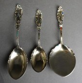 THREE GORHAM PARTIALLY ENAMELE