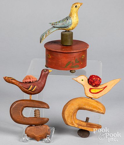 THREE GOTTSHALL CARVED AND