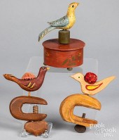 THREE GOTTSHALL CARVED AND PAI