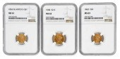 THREE GRADED U.S. GOLD COINS18