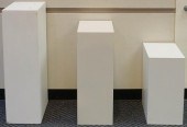 THREE GRADUATING WHITE ENAMEL