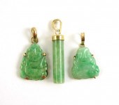 THREE GREEN JADE AND FOURTEEN