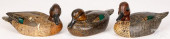 THREE GREEN WING TEAL DUCK DEC