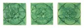 THREE GRUEBY POTTERY TILES 20T