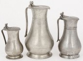 THREE GUERNSEY PEWTER MEASURES