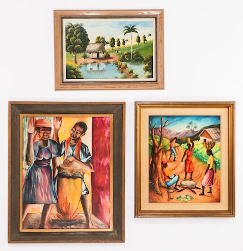 THREE HAITIAN PAINTINGSThree (3)