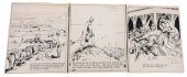 THREE HAL FOSTER PEN AND INK O