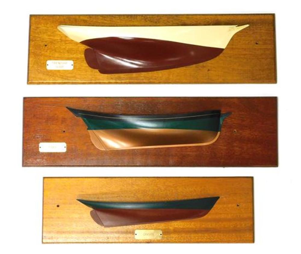 THREE HALF HULL MODELS, 20TH C.,