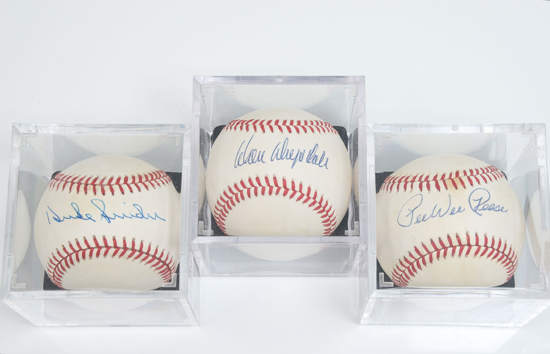 THREE HALL OF FAME DODGER SIGNED