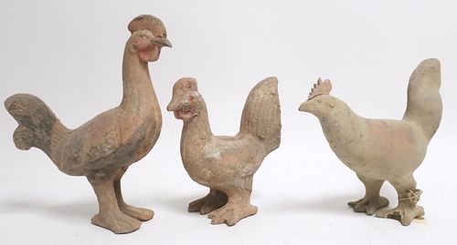 THREE HAN DYNASTY COCKERELSThree
