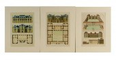 THREE HAND-COLORED ARCHITECTUR