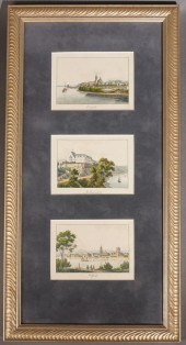 THREE HAND-COLORED ENGRAVINGS