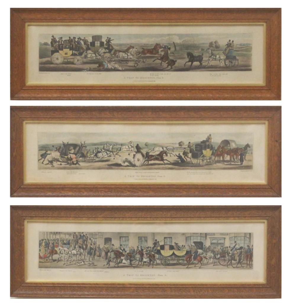 THREE HAND COLORED PRINTSTHREE HAND
