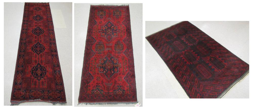 THREE HAND KNOTTED AFGHAN