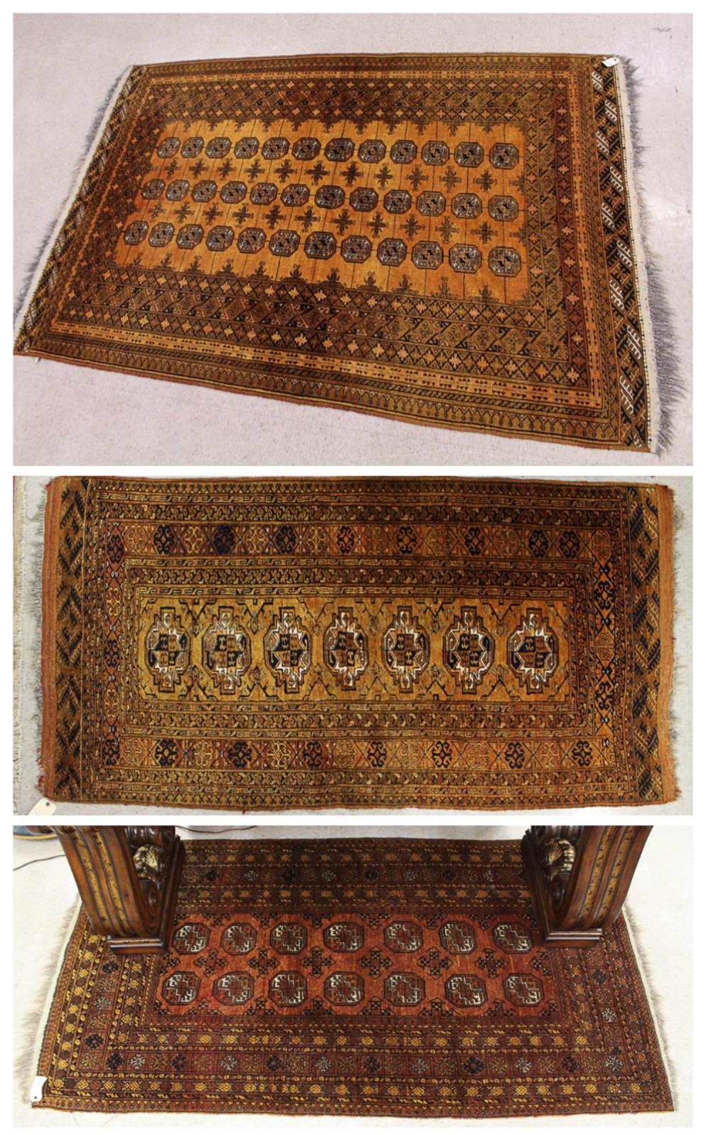 THREE HAND KNOTTED AFGHAN TURKMEN