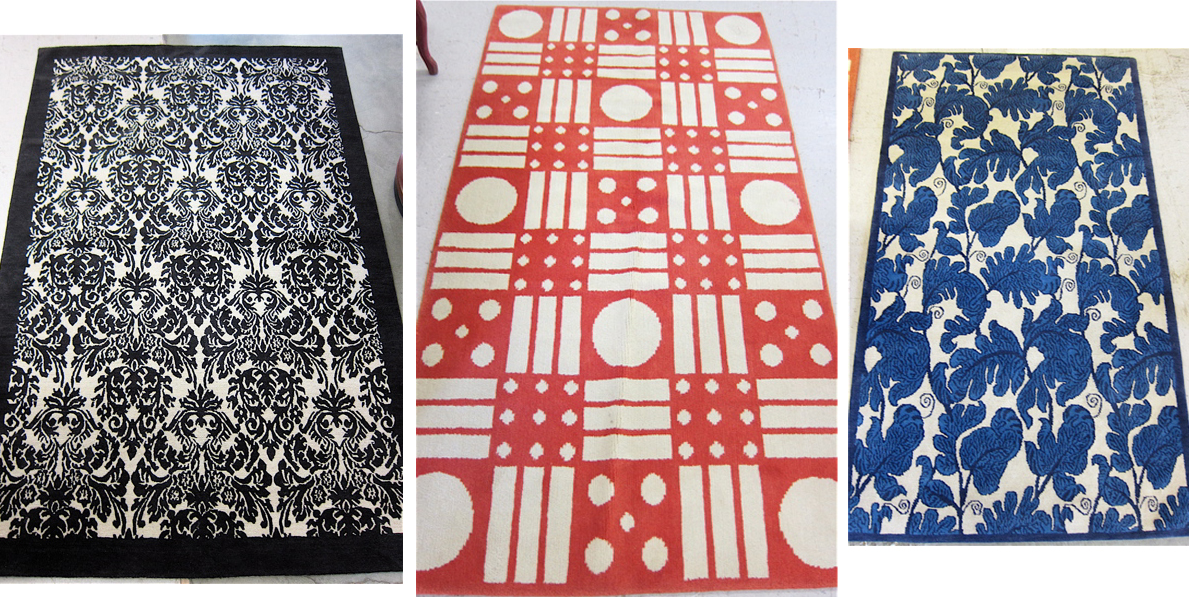 THREE HAND KNOTTED AREA RUGS FROM