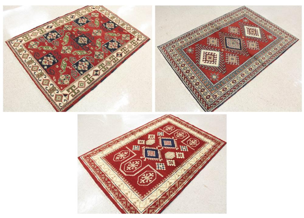THREE HAND KNOTTED ORIENTAL AREA