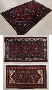 THREE HAND KNOTTED PERSIAN ARE