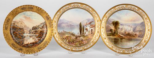 THREE HAND PAINTED CABINET PLATES