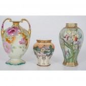 Three Hand Painted Nippon Vase