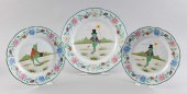 THREE HAND-PAINTED PORCELAIN P