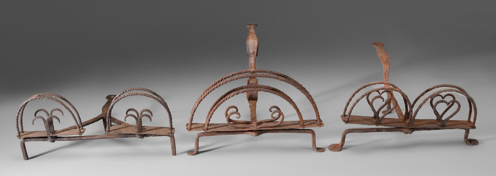 Three Hand-Wrought Iron Toasters