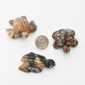 THREE HANDCARVED PRECIOUS STON
