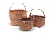 THREE HANDLED BASKETS. America