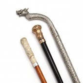 THREE HANDLED WALKING STICKS T