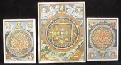 Three handpainted polychrome T