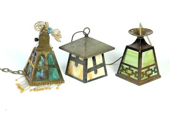 THREE HANGING LIGHTS.  American 