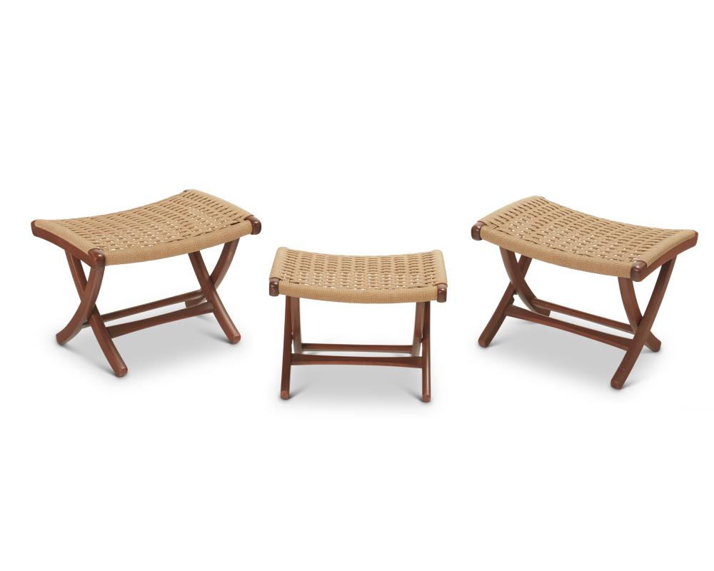 THREE HANS WEGNER-STYLE WOOD AND