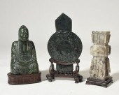 THREE HARD STONE AND JADE ITEM